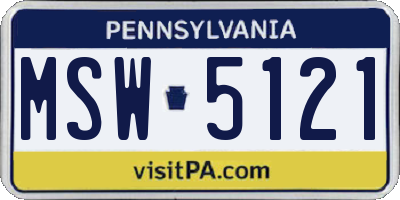 PA license plate MSW5121