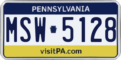 PA license plate MSW5128