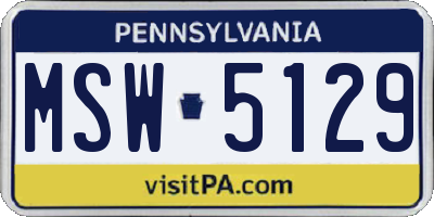 PA license plate MSW5129