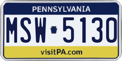 PA license plate MSW5130
