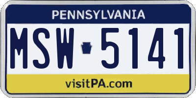 PA license plate MSW5141
