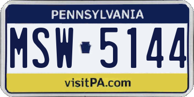 PA license plate MSW5144