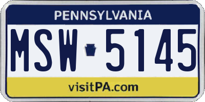 PA license plate MSW5145
