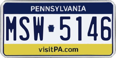 PA license plate MSW5146