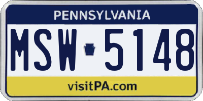 PA license plate MSW5148