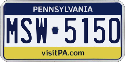PA license plate MSW5150