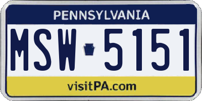 PA license plate MSW5151