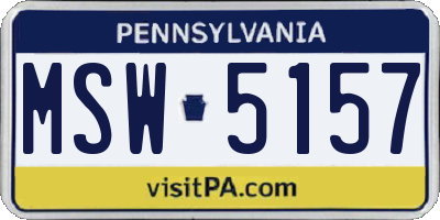 PA license plate MSW5157