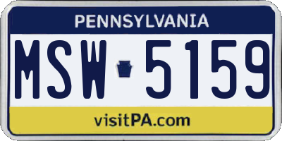 PA license plate MSW5159
