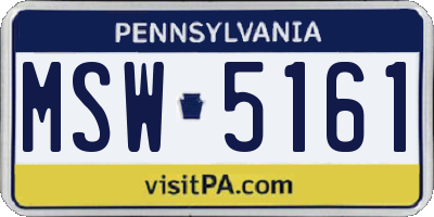 PA license plate MSW5161