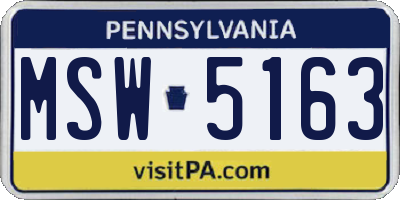 PA license plate MSW5163