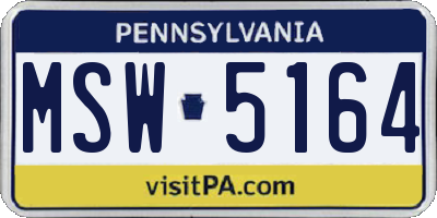 PA license plate MSW5164