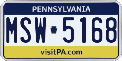 PA license plate MSW5168