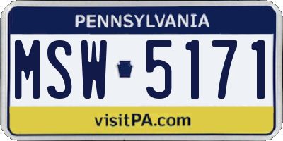 PA license plate MSW5171