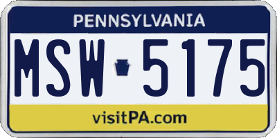 PA license plate MSW5175