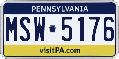 PA license plate MSW5176