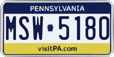 PA license plate MSW5180