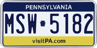 PA license plate MSW5182