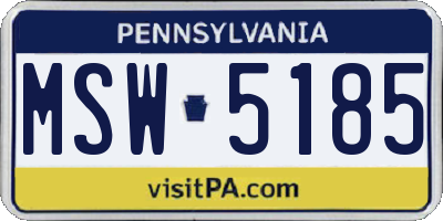 PA license plate MSW5185
