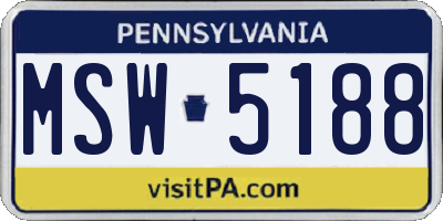 PA license plate MSW5188