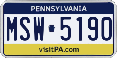 PA license plate MSW5190