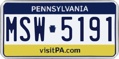 PA license plate MSW5191