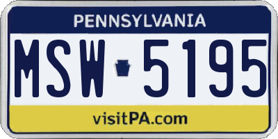 PA license plate MSW5195