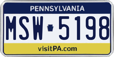PA license plate MSW5198