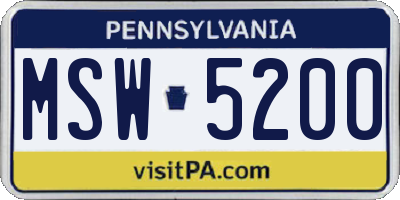 PA license plate MSW5200