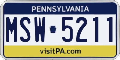 PA license plate MSW5211