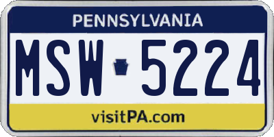 PA license plate MSW5224