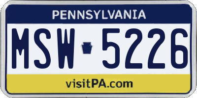 PA license plate MSW5226