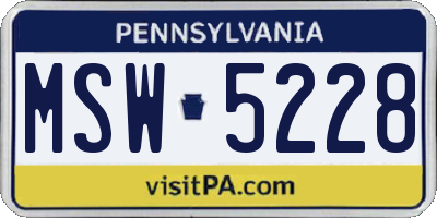 PA license plate MSW5228