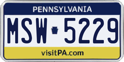 PA license plate MSW5229