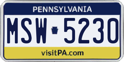 PA license plate MSW5230