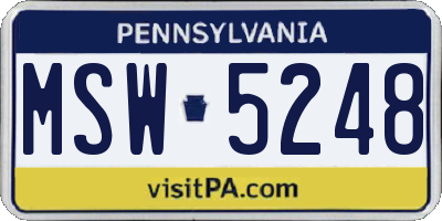 PA license plate MSW5248