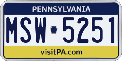 PA license plate MSW5251