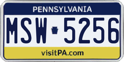 PA license plate MSW5256