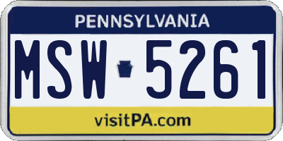 PA license plate MSW5261