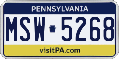 PA license plate MSW5268