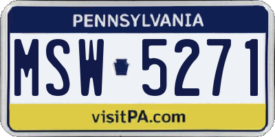PA license plate MSW5271