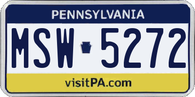PA license plate MSW5272