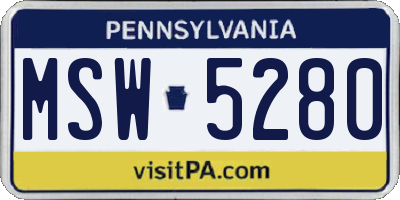 PA license plate MSW5280
