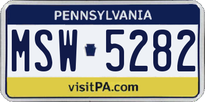 PA license plate MSW5282
