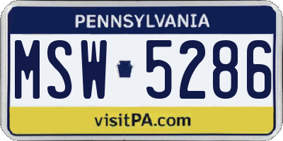 PA license plate MSW5286