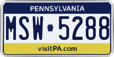 PA license plate MSW5288