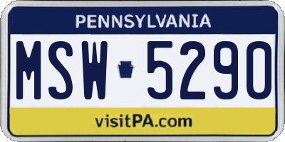PA license plate MSW5290