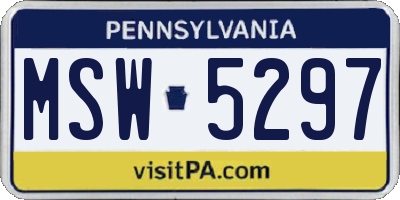 PA license plate MSW5297