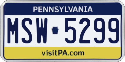 PA license plate MSW5299