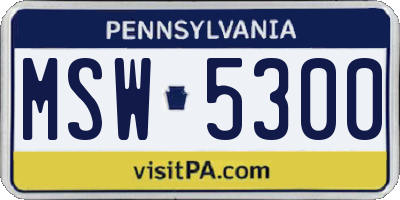 PA license plate MSW5300